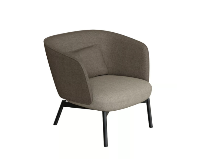 BEOS - Armchair with fabric armrests and steel base _ grado design